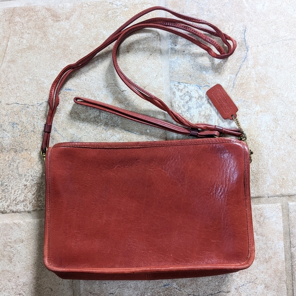 Vintage Coach NYC Basic Bag/Zippered Clutch №9455 in Rust - Picture 1 of 11